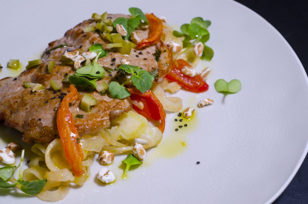 Warmer Tomaten-Fenchelsalat mit Kalbsschnitzel